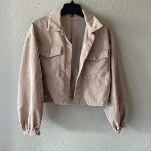 Cropped Ribbed Jacket